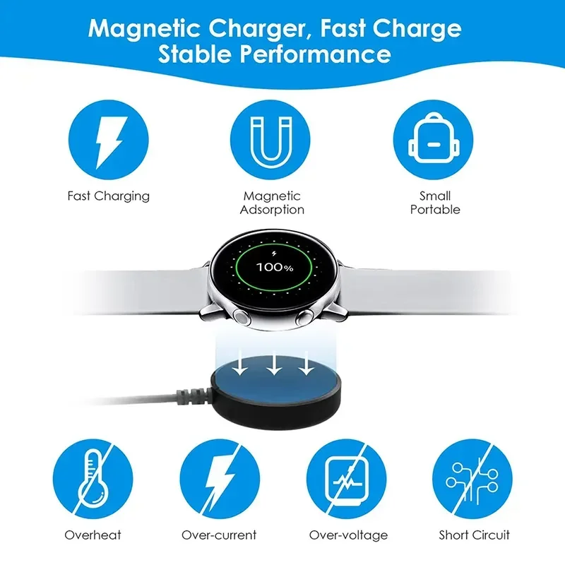 Watch Charger Magnetic Watch Wireless Charger Portable USB Cable Fast Charging Dock Station For Samsung Galaxy Watch 8 7 6 5pro 5 4 3 Active 2