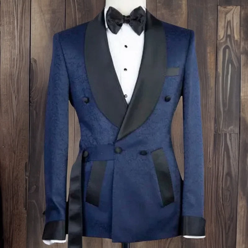 Costumes italiens floraux à double boutonnage pour hommes