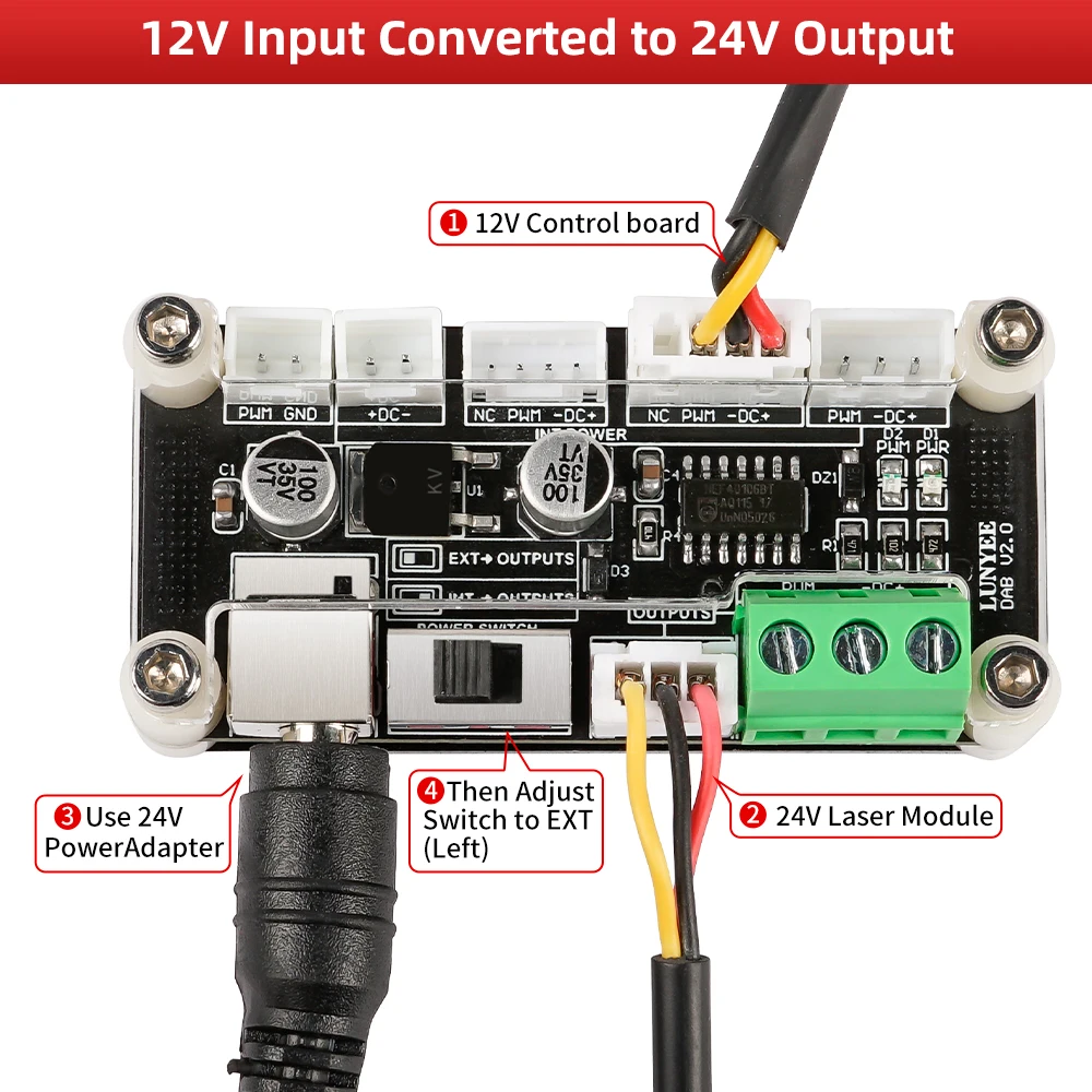LUNYEE 20W 40W 80W Laser Interface Driver Adapter Board Transfer Board ...