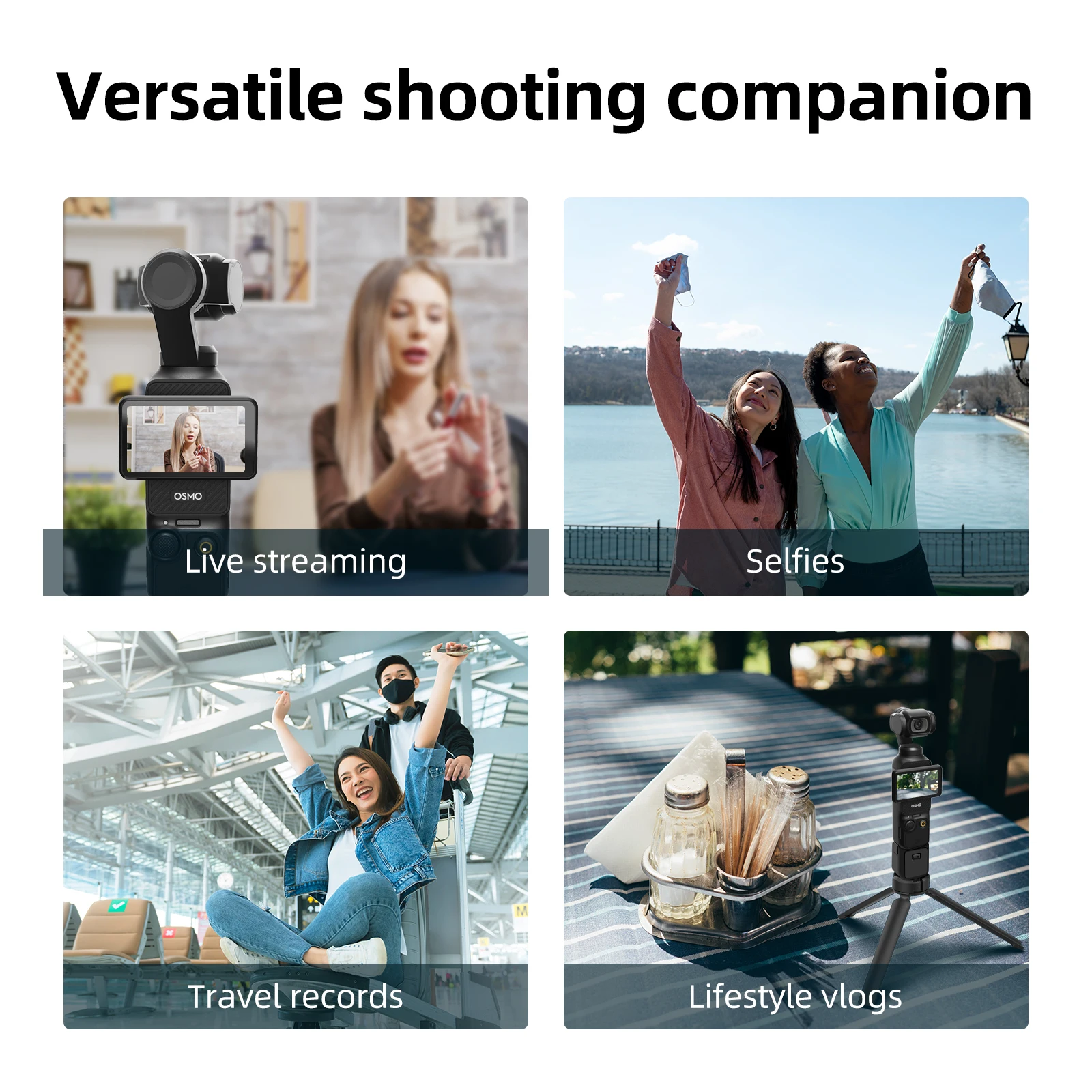 TELESIN Aluminum Alloy Collapsible Tripod with 1/4 Screw