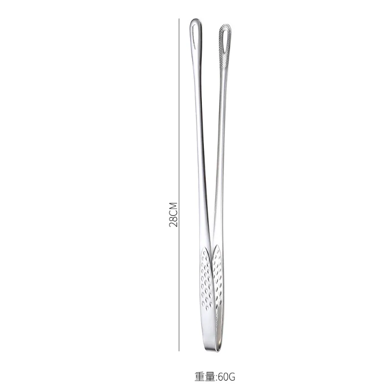 Stainless Steel Food Tongs Food Tongs Long Handle Non-Slip Barbecue Steak Kitchen Cooking Tools Accessories 1pc