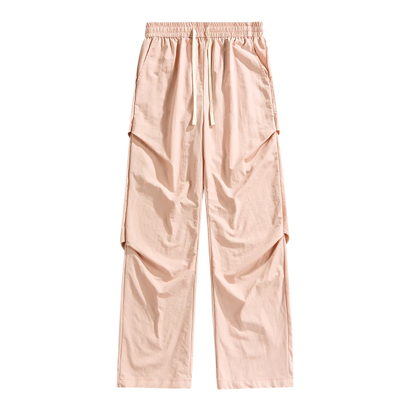 Street Wide Leg Pants Unisex Casual Loose Breathable Ice Silk Sports Pants Men's Summer Outdoor Camping Waterproof cargo Pants