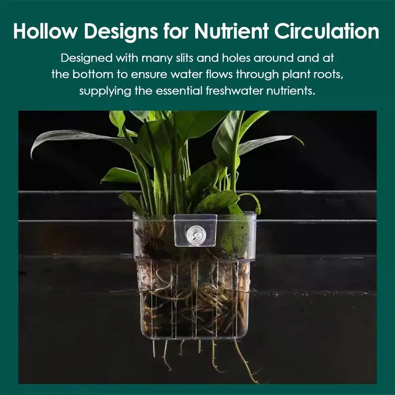 Fish Tank Plant Holder Transparent Aquarium Plant Basket Hydroponic Planting Basket for Landscape aquarium plant holder