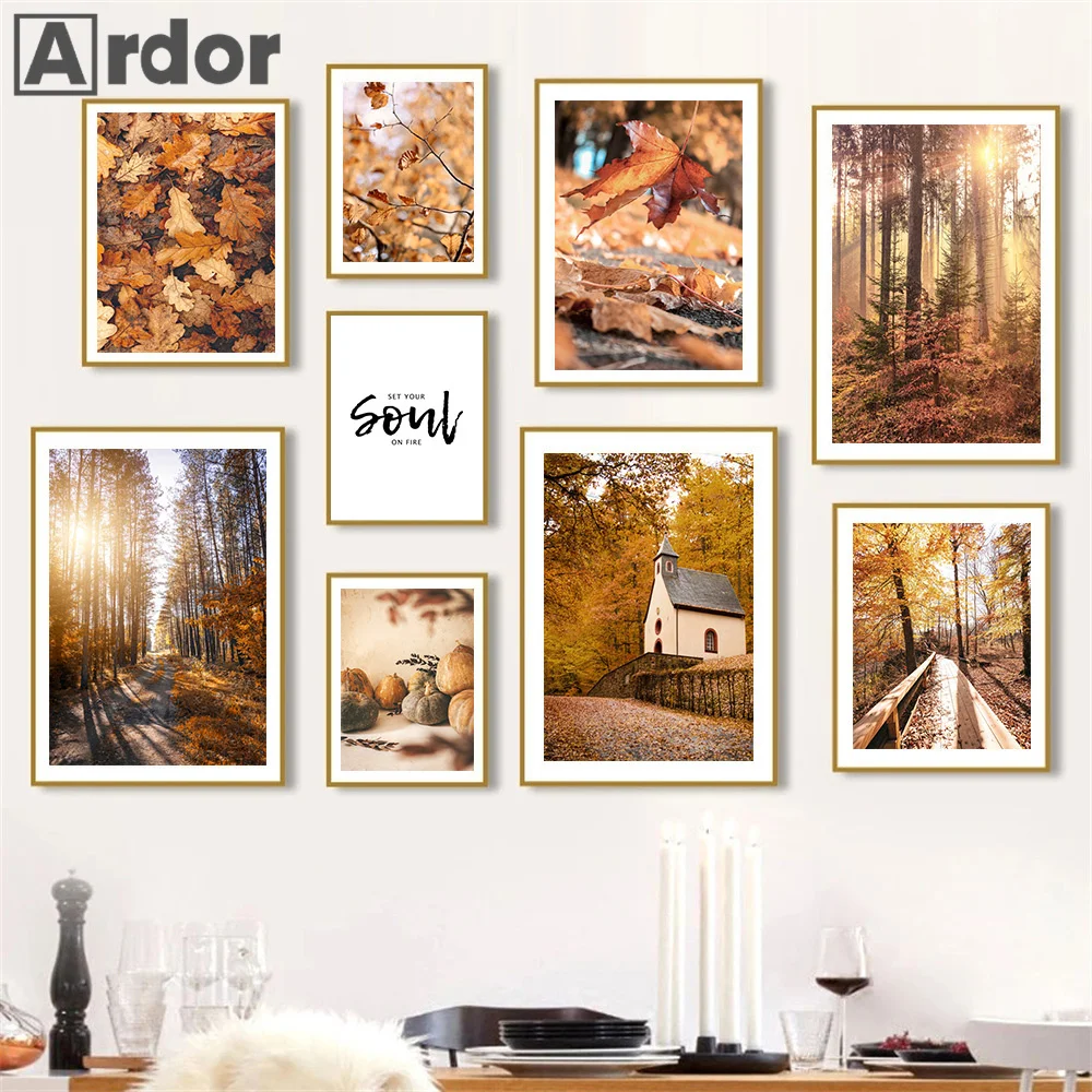 Landscape Flower Picture Canvas Painting Wall Art Autumn Scenery Pumpkin Leaves Poster And Print Modern Living Room Home Decor modern figure statue canvas painting boy sculpture poster and prints wall art picture for living room home decoration cuadros