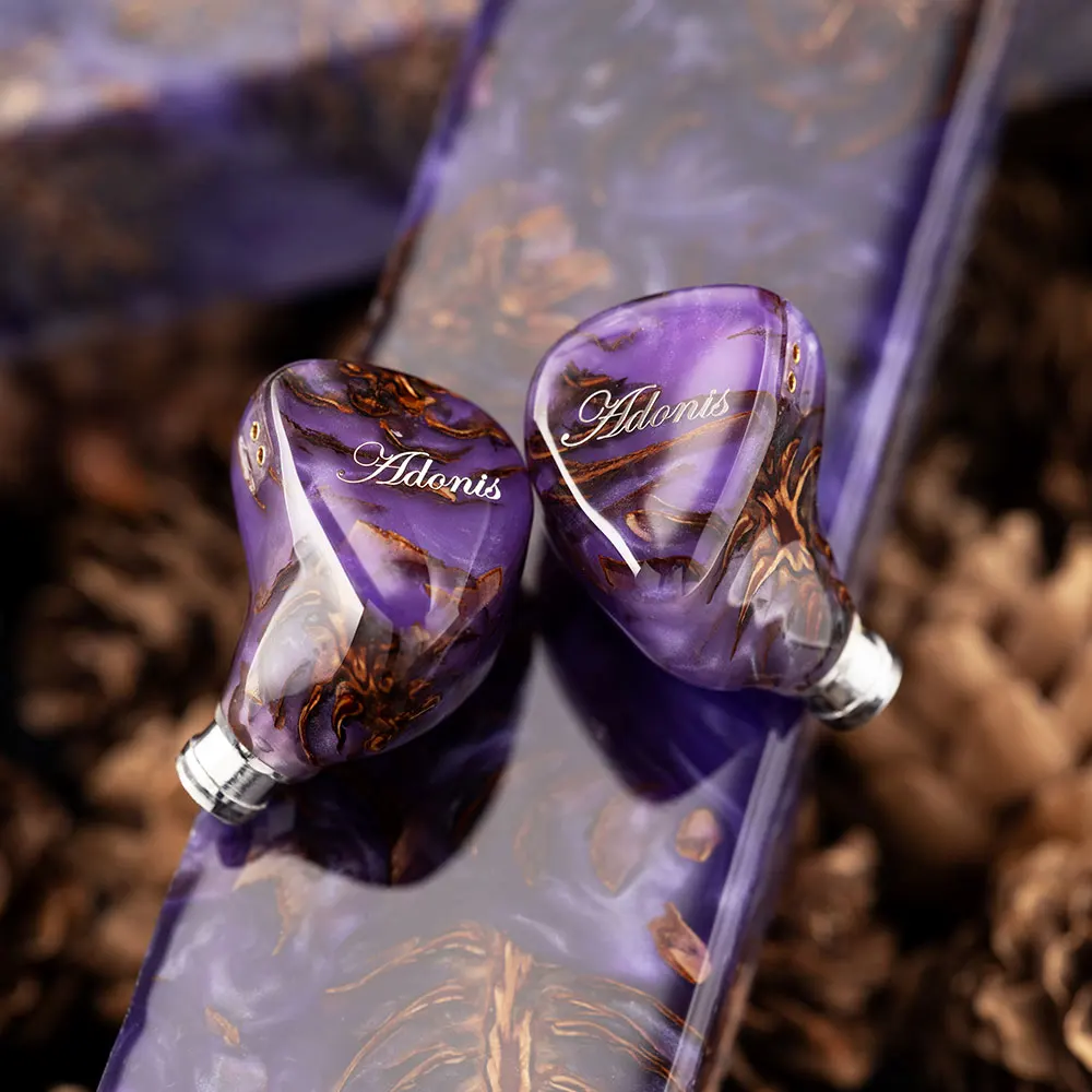 Wired Earphones In Ear Earphones Wired Headphones In Ear Monitor QoA Adonis New In Ear Earphones 1DD+2BA Hybrid Pinecone Resin Shell IEMs With 3.5+4.4mm Plug Cable For HiFi Headphone Gifts