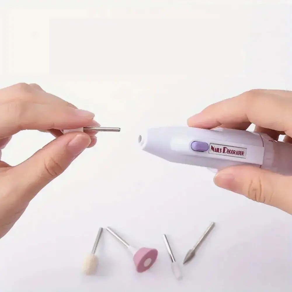 5in1 Electric Nail File Set Portable For Acrylic Nails Fake Nail Tips Cuticle Trimmer Nipper Cutter Cuticle Pusher Manicure Tool 3