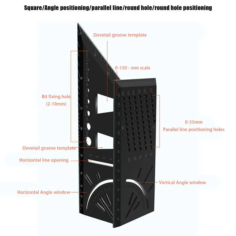 Carpenter Measuring Tool Carpenter Line Square Measuring Ruler 45 Degree 90 Degree Line Ruler 3D Angle Dovetail Shape For Home DIYwoodworking Tools,carpenter measuring tool,angle measuring tool,woodworking measuring tool