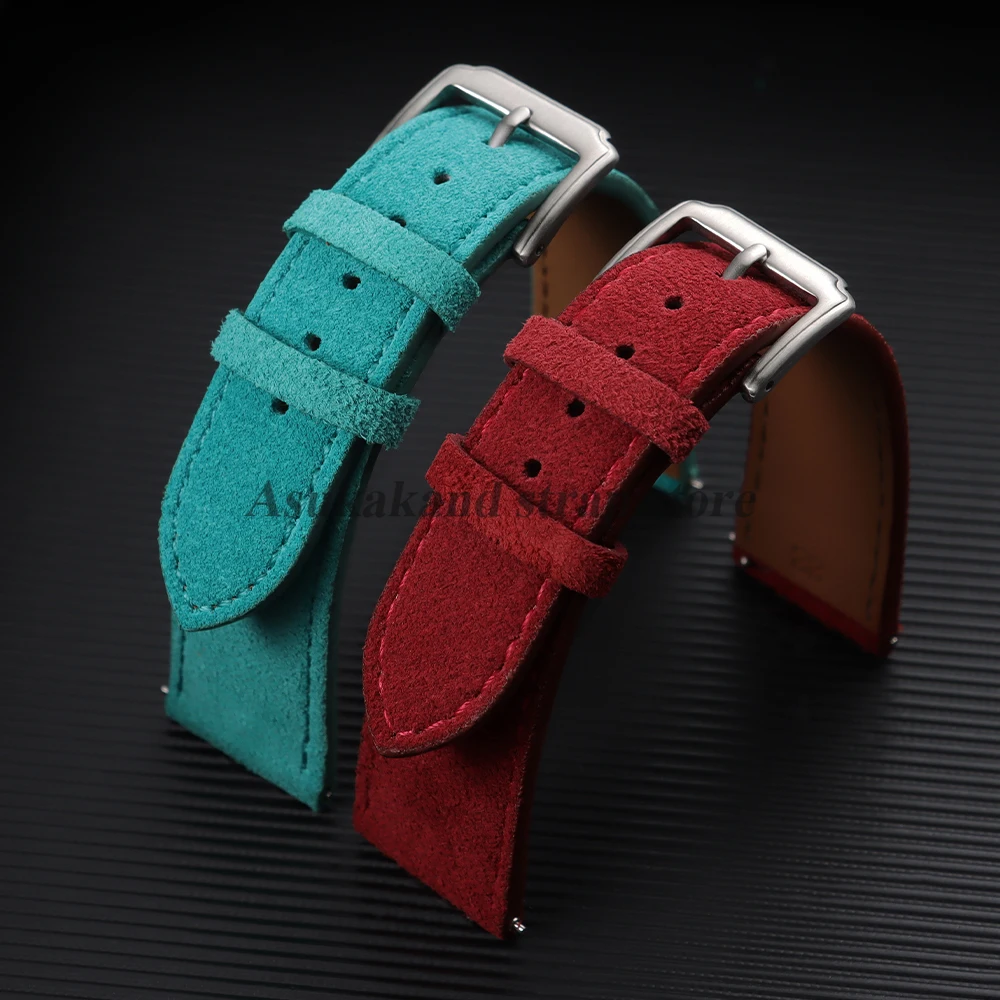 Vintage Suede Leather Cowhide Watch Strap - Versatile Sport Bracelet