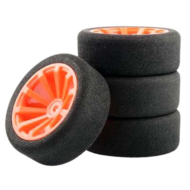 For 1/10 RS4 KYOSHO FW06 Sakura D4 Flat Sports Car TT02 Simulation Flat Sports Car Sponge Tire Racing Tire ,Yellow