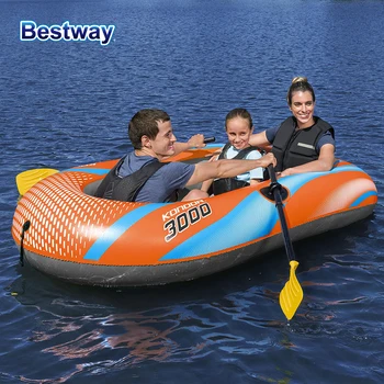 Bestway 61136/61140/61142/61146 1-3 Person Heavy Duty Inflatable Kayak - Long Lasting PVC Rafting Adventure Boat for Thrilling 1