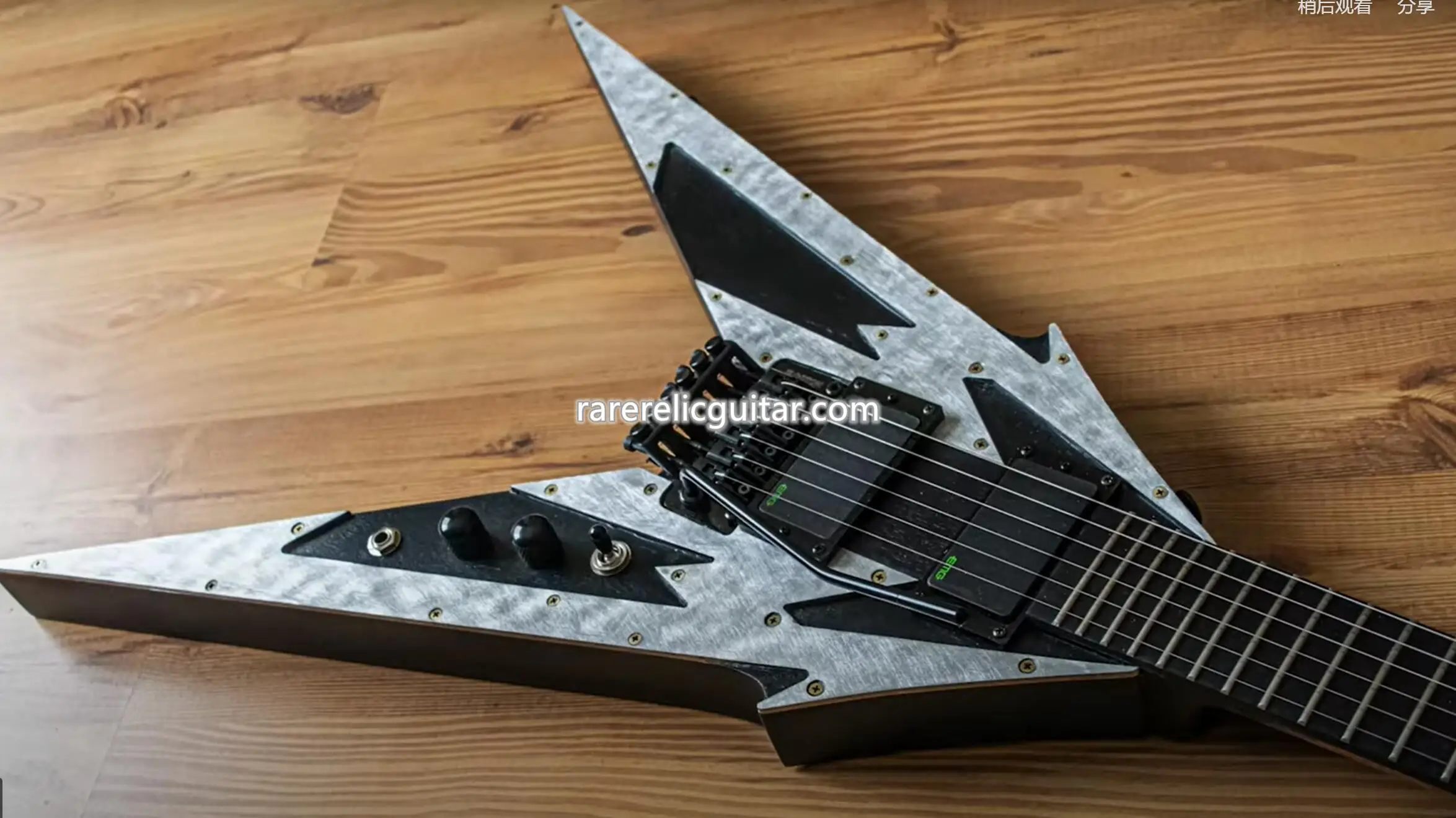 

Rare James Reveal M Electric Guitar Mahogany Body sawblade inlay China EMG Pickups Floyd Rose Tremolo Black Hardware