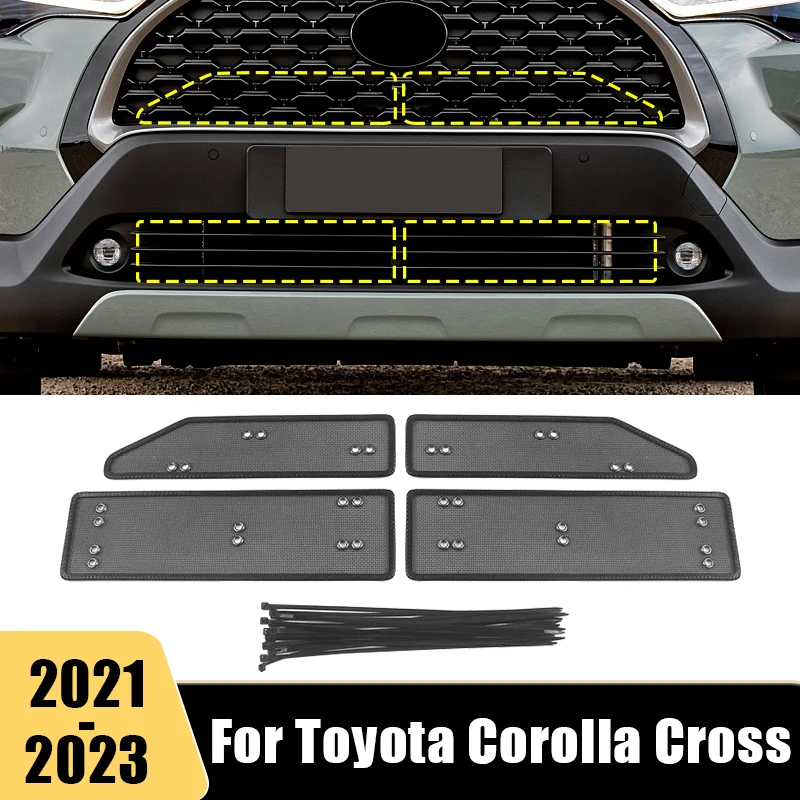 

Car Accessories For Toyota Corolla Cross XG10 2021 2022 2023 Hybrid Stainless Insect Screening Mesh Front Grille Insert Net Trim