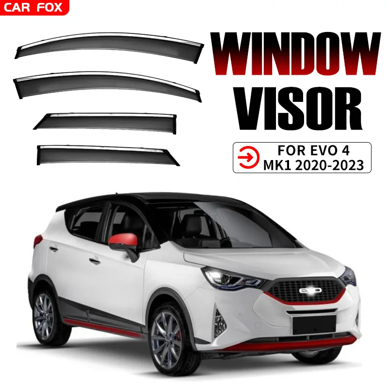 Per Dr Evo 4 2022 + Visiera Finestra In Plastica Vent Shades Protezione Deflettore Pioggia Sole 4 Pz/Se Per Dr Evo4 2022 +