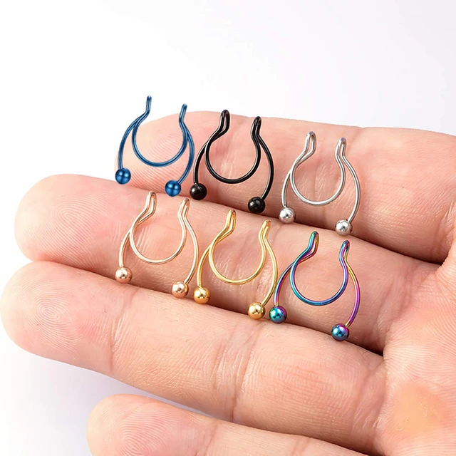 Nose Rings No Piercing Needed, Fake Nose Ring, Faux Septum Ring, Fake Lip  Ring -  Norway