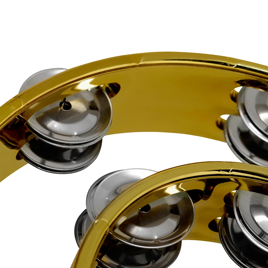 KTV Party Musical Tambourine Orff Finger-Shaped Handle Hand Bell Double Layer Hand Ring Tambourine Metal Jingles Gold Silver