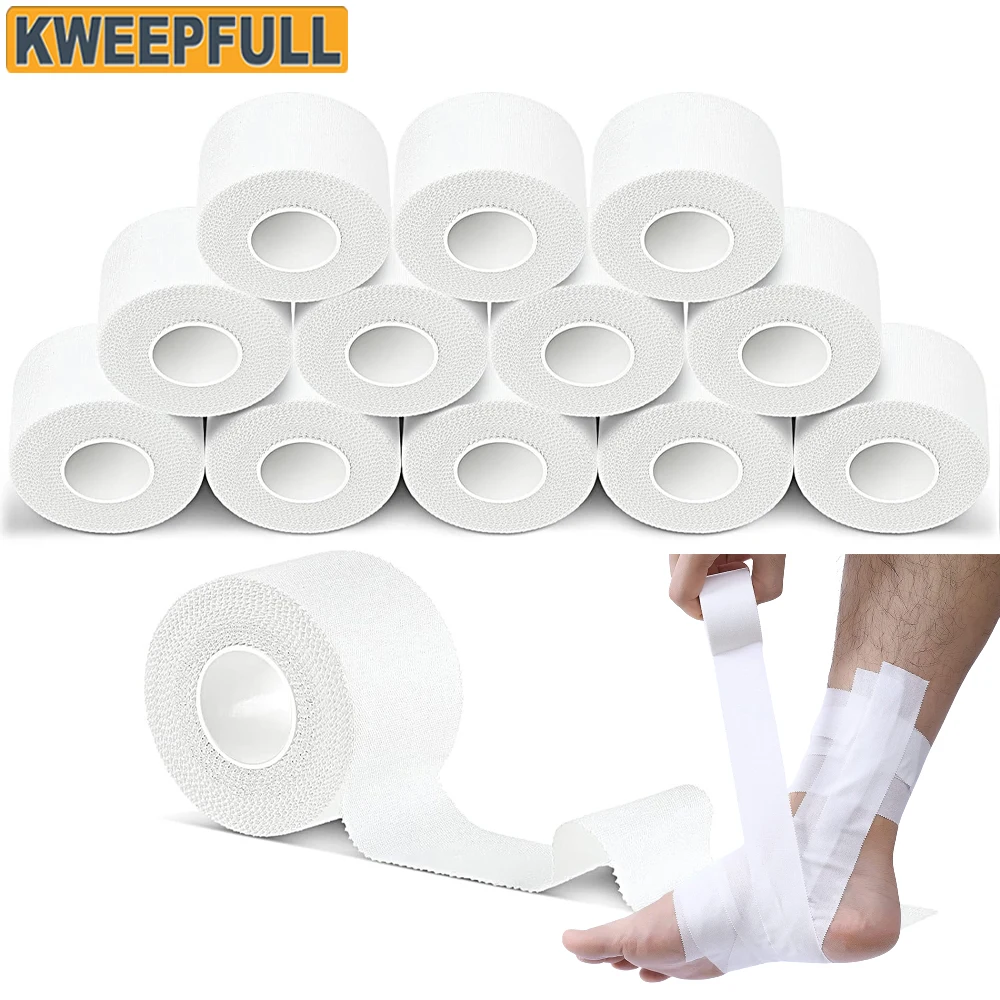 WhiteAthleticTapeStrongAdhesiveSportsTapeNoStickyResidueEasy