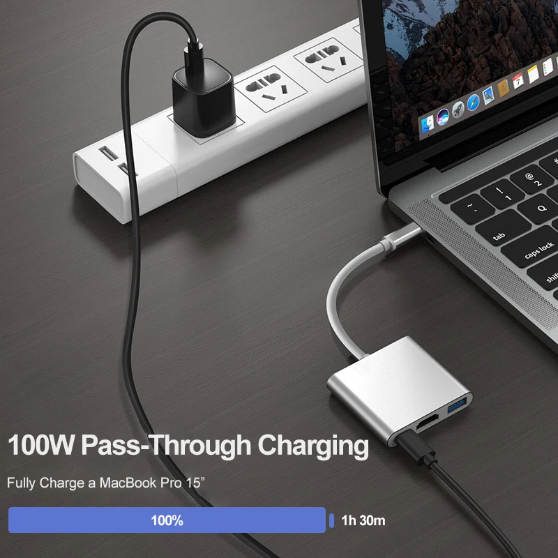 USB C HUB Type-C to HDMI Adapter 4K30Hz PD100W SD TF Dock USB-C 3.1 Splitter for MacBook iPad Pro Air Huawei USB 3.0 HUB