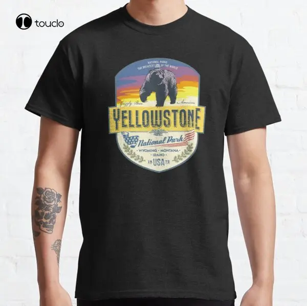 

Классическая футболка Yellowstone для парка, футболка для подростков, унисекс, с цифровой печатью