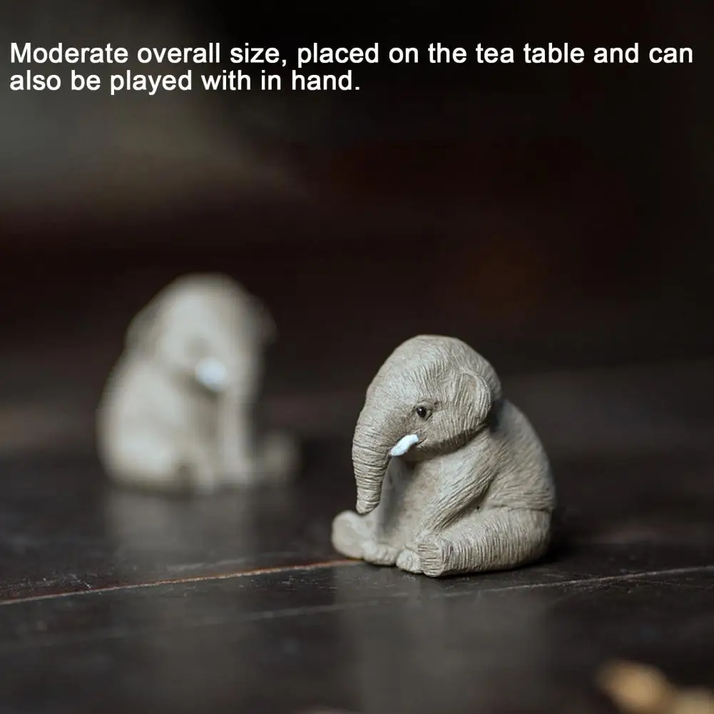 Tea Pet Ornaments Purple-clay Elephant Tea Pet Figurine for Home Office Table
