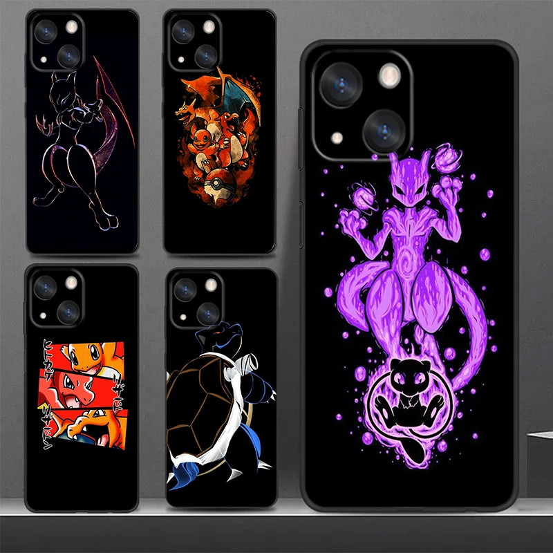 Custodia Per Telefono Anime Pokemon Mewtwo Per Apple Iphone 14 13 12 11 Se Xs Xr X 7 8 6 Mini Plus Pro Max 2020 Cover Nera