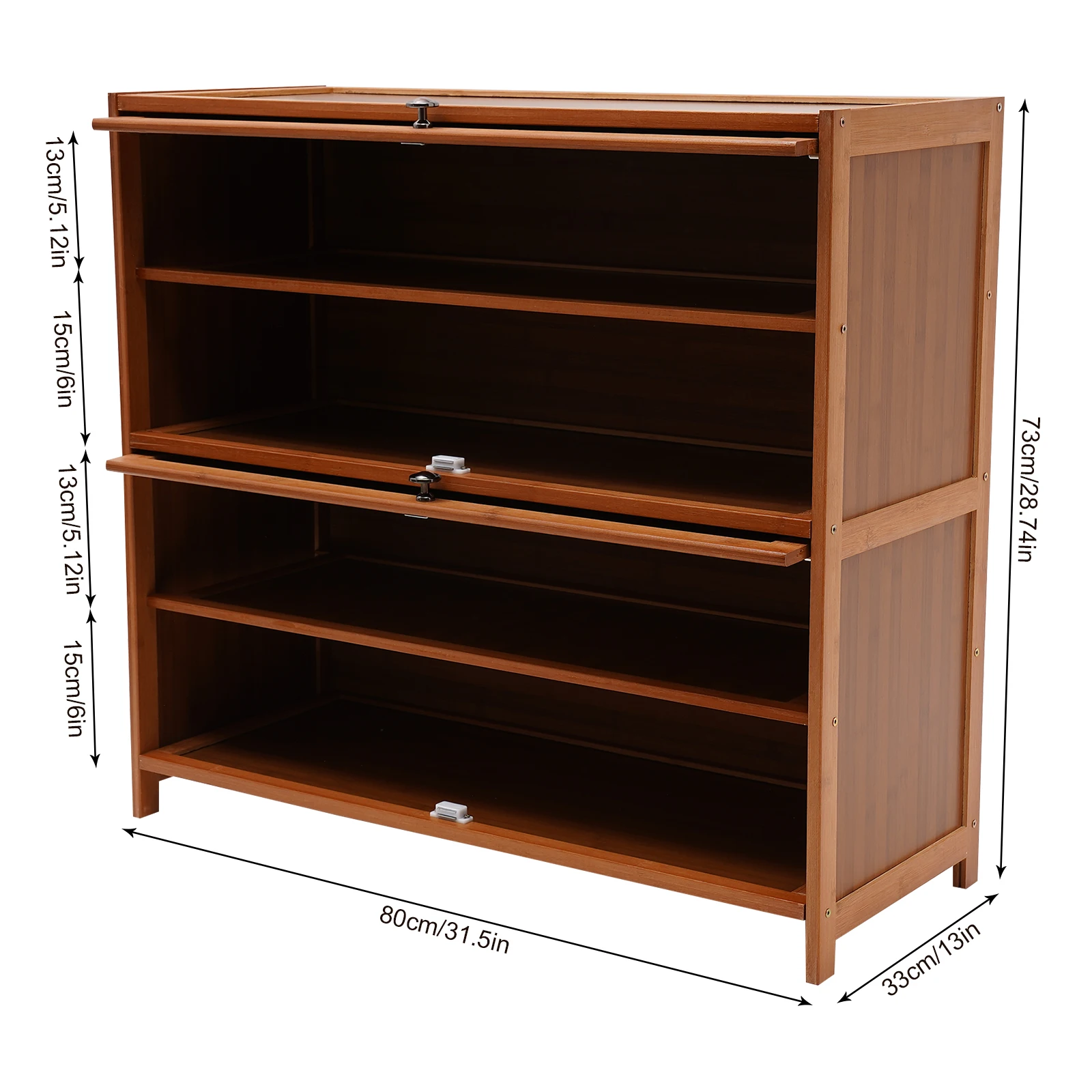 4-Tier Bamboo Shoe Rack Cabinet Wooden Shelf Stand Storage Shoes Organizer shoe rack