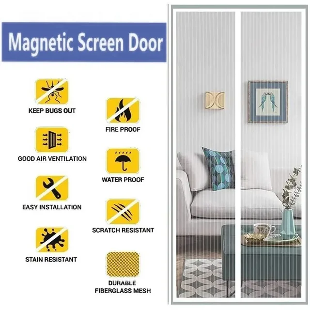 Magnetic Mosquito Net, Summer Insect Fly Control, Door Curtain Net, Automatic Closing Door Screen, Multiple Sizes 3