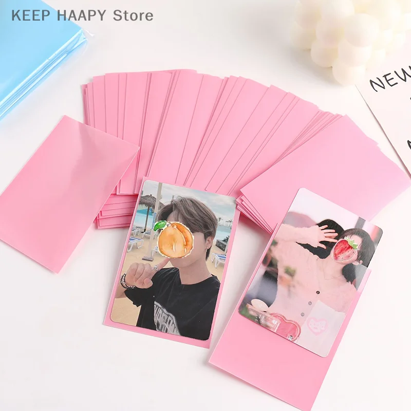 50pcs/pack Ice Cream Color Card Bag Photocard Sleeves Idol Photo Cards Board Game Protective Storage Bag PP Frosted Card Film
