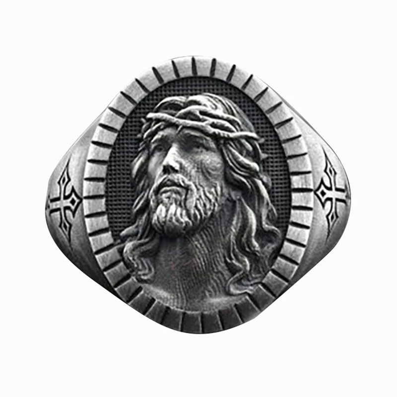 Classic Men's Ring Punk Cross Finger Rings For Men Women Prayer Christian Jesus Stainless Steel Cool High Quality Men Jewelry