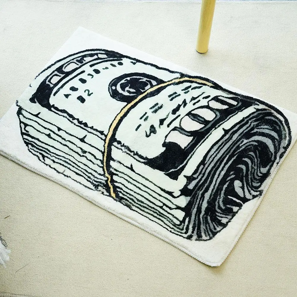 Creative US Dollars Carpet Bedroom Bedside Plush Mat Fashion Modern Living Room Carpet Cloakroom Fluffy Rug Home Decoration