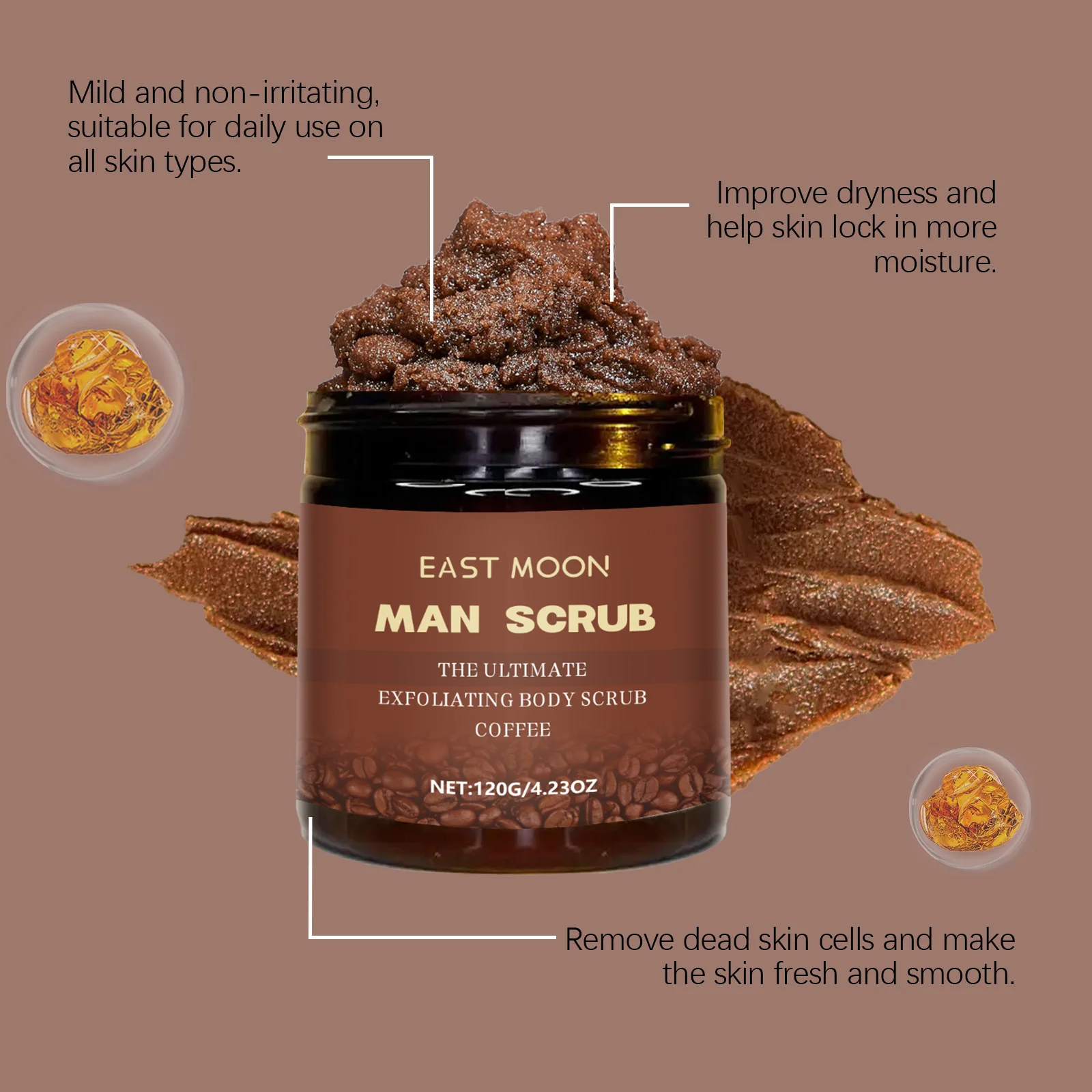 East Moon Coffee Men Crema Scrub Nutriente Per Il Corpo Idratazione Profonda Mantenere Ammorbidire La Pulizia Per La Cura Della Pelle Morta Scrub Esfoliante 2
