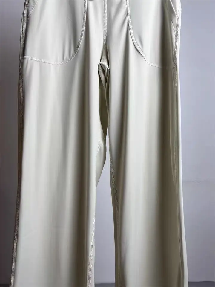 Women's Loose-Fit Sports Pants with Pockets, Straight-Leg High-Waist Athletic Fitness Pants, Yoga Pants, Pilates Trousers