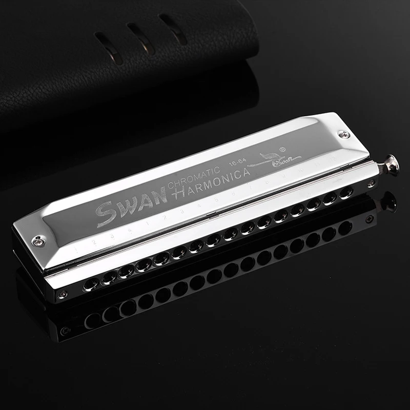 10/12/16 Holes Chromatic Harmonica C Tune Luxury Silver Professional Musical Instruments Metal Mouth Harp |