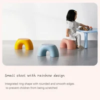 Stool Plastic Rainbow Shape Footstool Safety Kids Step Stool Seat For Living Room Indoor Furniture Children'S Stool Toy 6