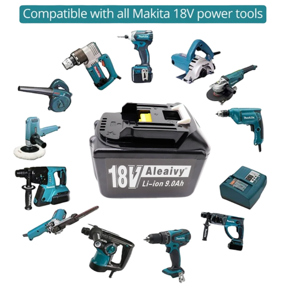 

NEW Upgrade BL1830 for Makita Tools with The BL1860 18V 9.0Ah Lithium Battery 18650 Rechargeable Battery（Optional Charger）