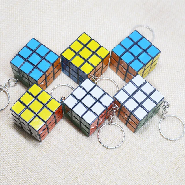 5/10 Pcs Mini 3cm Cube Keychain Pendant Children Puzzle Beginning Early Learning Toys Third Order Mini Cube Keychain Toys 6
