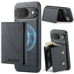 Custodia per telefono magnetica con slot per 5 carte e supporto.