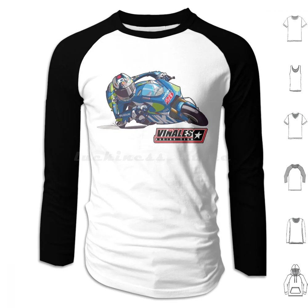 M. V I N A L E S-Premium M O T O G P-Felpa Con Cappuccio In Cotone Manica Lunga Maverick Vinales Maverick Vinales Maverick Vinales Maverick