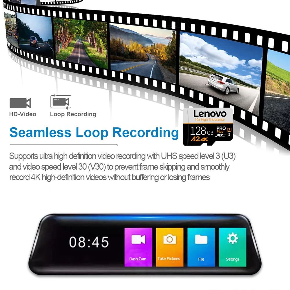 Lenovo High Speed SD Memory Card 512GB 4K Full HD Micro Video Card Compatible with Phone GoPro Action Camera 128GB 256GB SD Card