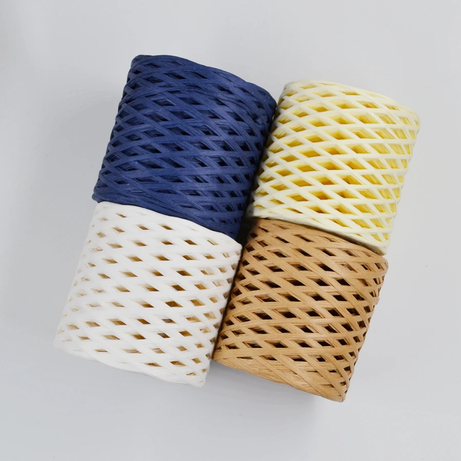 Raffia 종이 밀짚 로프, 친환경 원사, 수제 뜨개질 포장 벨트 로프, 크로셰 뜨개질, 여름 모자 가방
