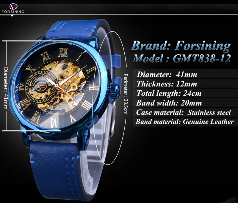 Forsining 99A Hollow Engraving colors Leather Factory Direct