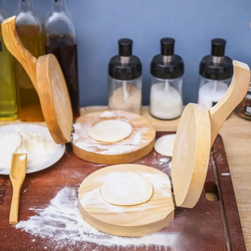 Dumpling Skin Press Solid Wood Dough Press Tool Dumpling Wrapper Skin Making Mold