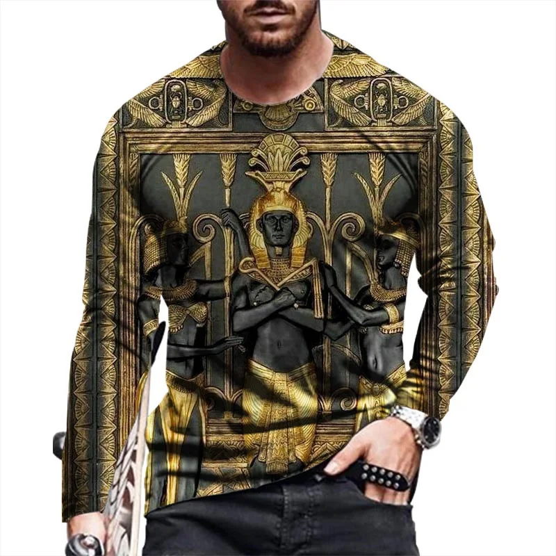 Egyptian Hieroglyphs 3D Printed Long Sleeve T Shirt