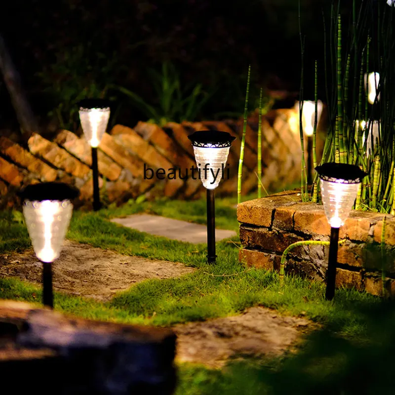

yj Solar Lawn Ground Plugged Light Outdoor Courtyard Garden Landscape Grass Atmosphere Decorative Lights