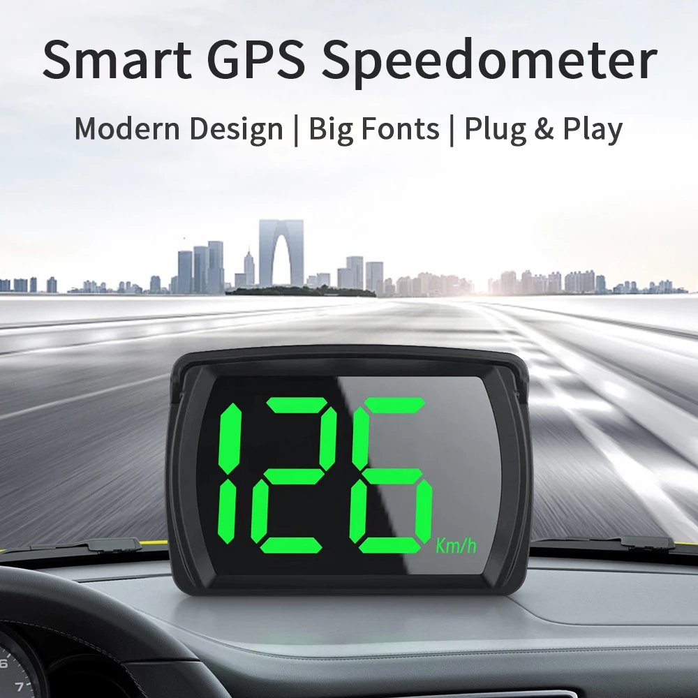 UniversalCarHUDY03HeadUpDisplaySpeedometerGPS28InchBigFont