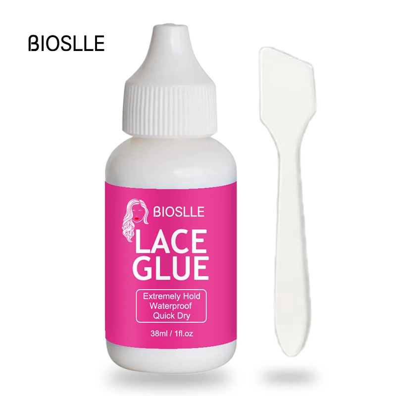 BIOSLLE Waterproof Extreme Hold Hair Wig Glue Lace Wig Adhesive with Brush bioslle 38ml 1 3oz waterproof extreme hold lace glue wig invisible lace bond adhesive for hair extension