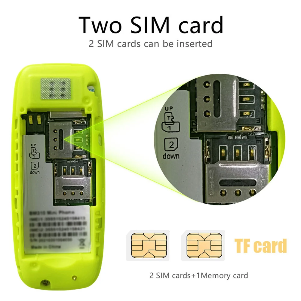 Mini Mobile Phone Dialer Dual SIM Cards Dual Standby Bluetooth Pocket Small Cellphone For Elders Business Driving