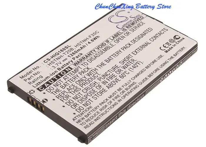 Cameron Sino 1260Mah Batteria Hstnh-F20C, Hstnh-T20B, Hstnh-T20B-S Per Hp Ipaq 530, Ipaq Voice Messenger, Argento