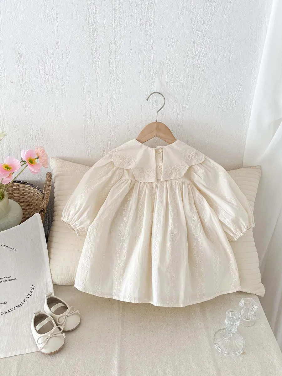 Autumn girl months -6 years old Korean version flower embroidery