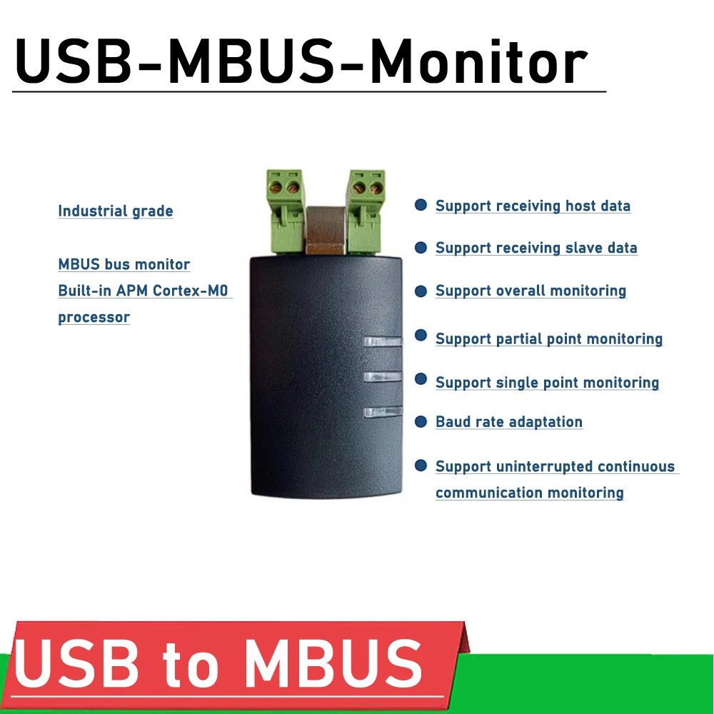 

DYKB Industrial USB to MBUS bus monitor data analyzer M-BUS Supports Simultaneous monitoring master slave device communication A