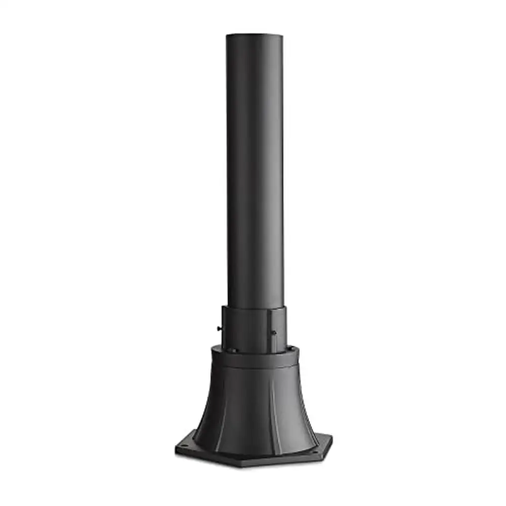 Outdoor Post Light Pole Base Black Aluminum Mounting Exterior Pathway Garden Driveway 21.5" Height Die-cast Weather-resistant